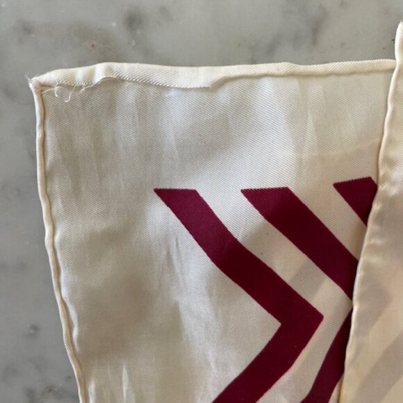 ECHO Cream Red Herringbone Oblong Vintage Scarf - Picture 7 of 12